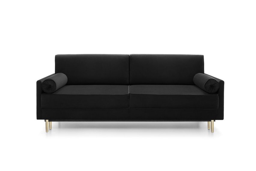 Kadaver three-seater sofa bed with storage (Fabric: Riviera 100, Legs: Gold)