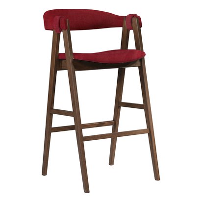 Llana burgundy upholstered stool