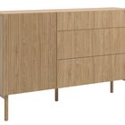 Nolie single-door chest of drawers with three drawers, 140 cm, Oiled Oak