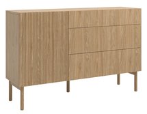 Nolie single-door chest of drawers with three drawers, 140 cm, Oiled Oak