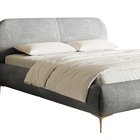 Upholstered bed 180x200 cm Ovalle gray chenille gold legs