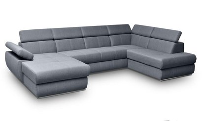 Ararip corner sofa bed 341 cm U-shaped with adjustable headrests (Fabric: Element 23, Side: Right)