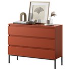 Bemmi Brick three-drawer chest of drawers with black legs