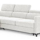 Monarda L-shaped corner sofa with sleeping function with storage and adjustable headrests, cream, easy-clean fabric, left-hand side