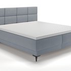 Continental bed 160x200 cm Rektango with container and topper, graphite velvet