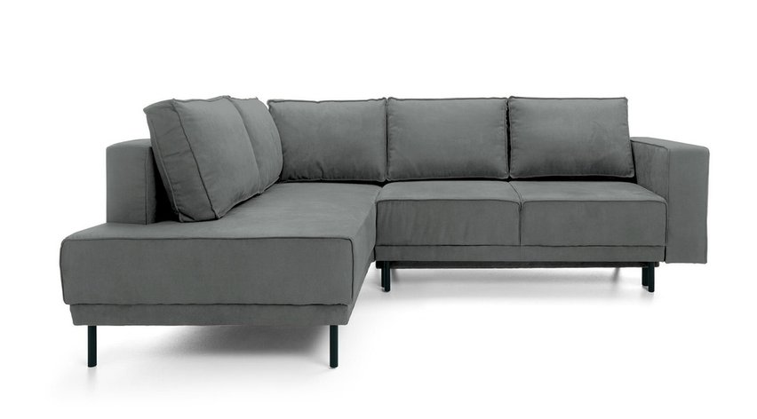 Rodario corner sofa bed with storage (Fabric: Castel 93, Side: Left)