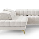 Corner sofa with sleeping function Pessi Castel 04 L-shaped with container and adjustable headrests easy-cleaning velvet left-hand side