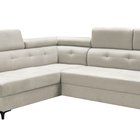 Maliko L-shaped corner sofa with sleeping function, black legs (Fabric: Trinity 01, Side: Left)