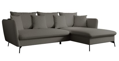 Castilio L-shaped corner sofa with sleeping function with Moly 85 container, hydrophobic chenille, right-hand side