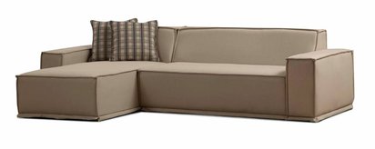 Leftsy L-shaped corner sofa, beige, left-hand side