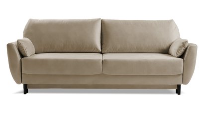 Toivola three-seater sofa with storage, beige velvet, hydrophobic