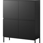Bemmi tall chest of drawers, 100 cm, black with black legs