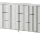 Bello six-drawer white chest of drawers with gold legs