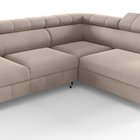 Corner sofa with sleeping function London L-shaped right side with storage Paros 02 velour