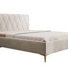 Upholstered bed 160x200 cm Tiksi beige velvet
