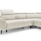 Corner sofa with sleeping function Mamutio L-shaped with side section Aphrodite 01 chenille right side