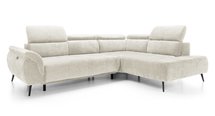 Corner sofa with sleeping function Mamutio L-shaped with side section Aphrodite 01 chenille right side