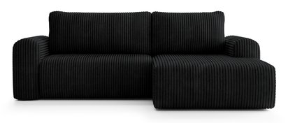 Corner sofa with sleeping function Lelu Tilia 100 L-shaped with a container, thick corduroy, right-hand side