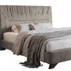 Llana upholstered bed 160x200 cm beige velvet