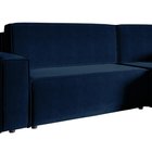 Copertino L-shaped corner sofa with sleeping function with storage, universal, navy blue, hydrophobic velvet