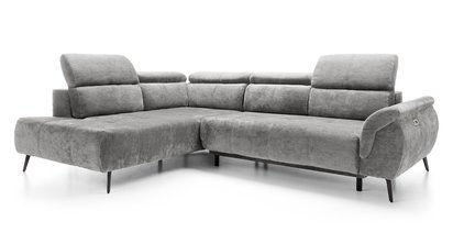 Corner sofa with sleeping function Mamutio L-shaped with side section Aphrodite 21 chenille left-hand side