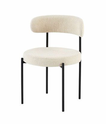 Femiss upholstered chair in light beige boucle fabric