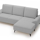 Corner sofa with sleeping function Minila L-shaped with storage light gray boucle right side