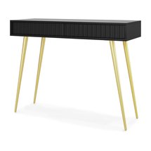 Bello dressing table 104 cm black with gold legs