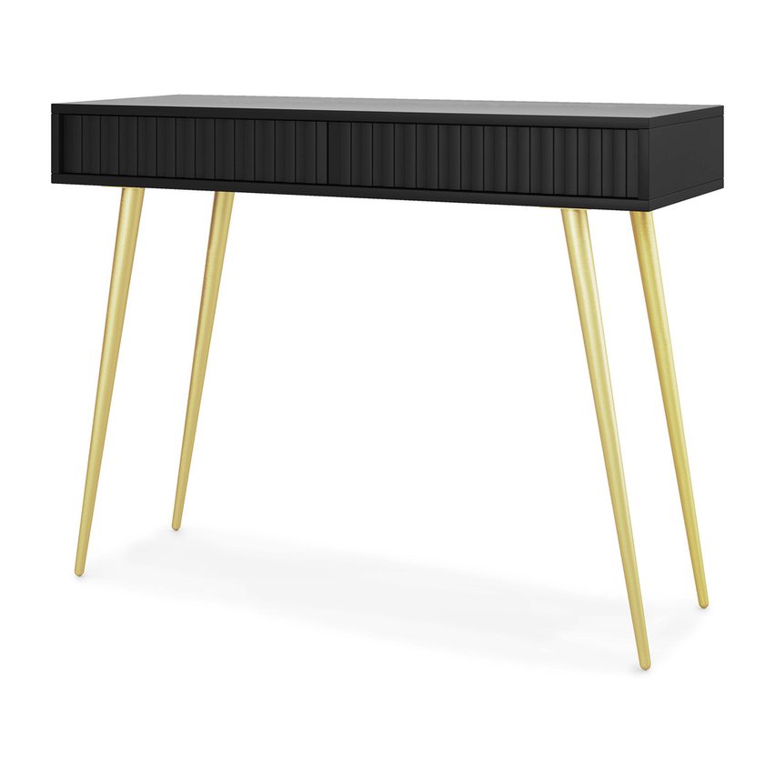 Bello dressing table 104 cm black with gold legs