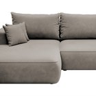 Foggi Magic Velvet 2210 L-shaped corner sofa with sleeping function with a container in hydrophobic velor fabric, left-hand side