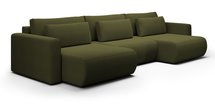 Corner sofa with sleeping function Ajwar U-shaped with container Curio 39 hydrophobic chenille universal