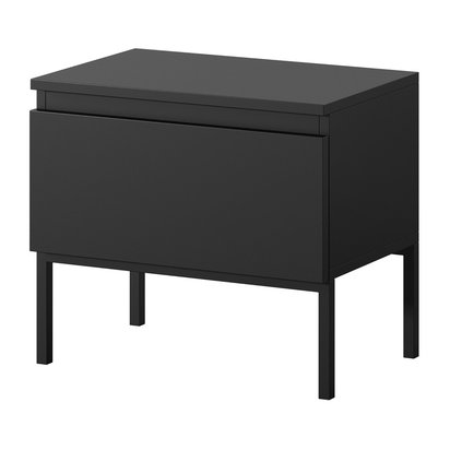 Bemmi black bedside table with black legs