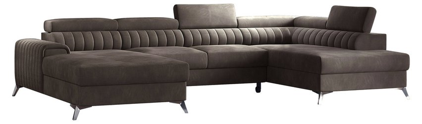 Velada U-shaped corner sofa bed (Fabric: Rekta 22, Side: Right)