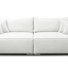 Netlan Aragon 01 three-seater sofa with storage in hydrophobic fabric, silver legs