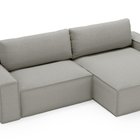 Brylio L-shaped corner sofa with sleeping function with storage, universal, light gray plush