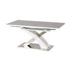 Reinosa extendable table 160-220x90 cm ash grey with glass top