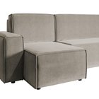 Copertino U-shaped corner sofa with sleeping function with storage, universal, gray-beige, hydrophobic velvet