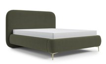 Upholstered bed 180x200 cm Monno Castel 39 metal frame easy-to-clean velvet gold legs