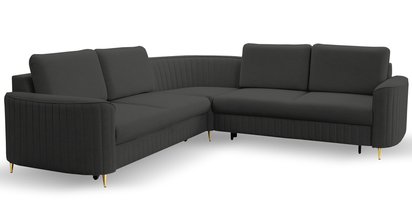 Corner sofa with sleeping function Pantano L-shaped with container (Fabric: Castel 93, Side: Left)