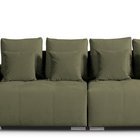 Granadilla Castel 39 three-seater sofa with storage in water-repellent velvet fabric, silver legs