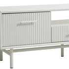 Athenise TV cabinet 140 cm three-door slatted light gray