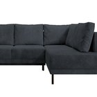 Rodario corner sofa with sleeping function and Poso 34 right-handed bedding container