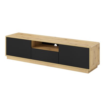 Purnia TV cabinet 180 cm Taurus oak with black fronts (Lighting: No)