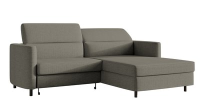 Busu Moly 85 corner sofa with sleeping function with a container, black legs, right-handed