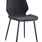Chaise rembourrée Rablart, noire, tissu chenille facile à nettoyer, sur pieds noirs