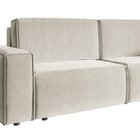 Copertino three-seater sofa bed, light beige, hydrophobic velvet