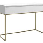 Bemmi desk with drawers, white with gold legs
