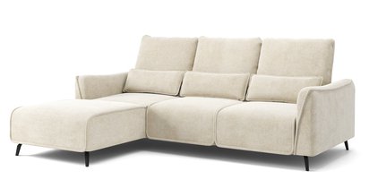 Rumbia L-shaped corner sofa Storm 02 black legs left-hand side