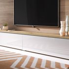 TV Cabinet Kane 180 cm (Wotan Oak / Gloss White, LED)