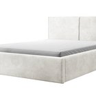 Lit rembourré 180/200 cm Farese gris beige Poso 100 avec conteneur et actionneur à gaz velours côtelé